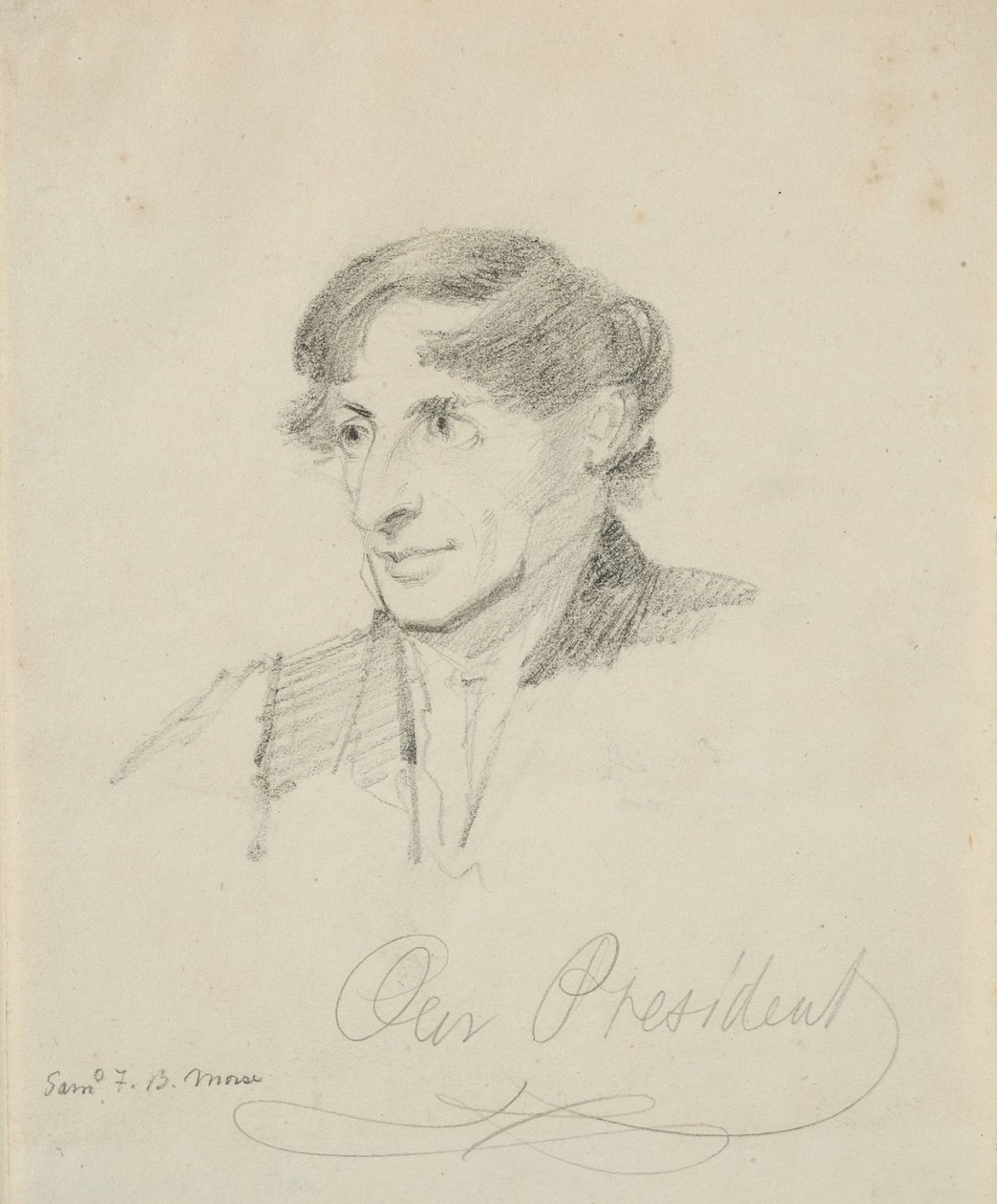 Presidenttimme, John Tyler, 1842 (grafiitti kermanvärisellä paperilla) tekijältä Samuel Finley Breese Morse