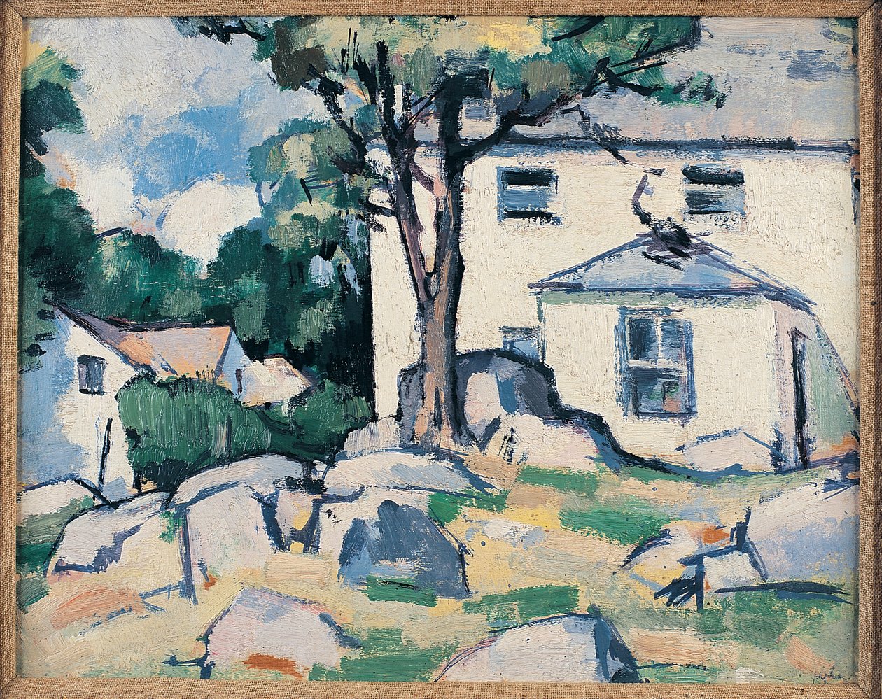 Maisema talon kanssa tekijältä Samuel John Peploe