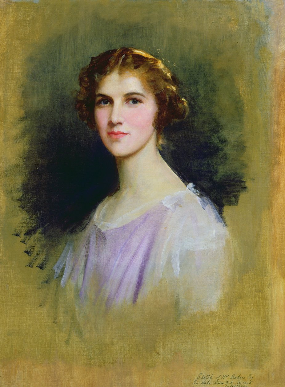 Luonnos rouva Ackersin muotokuvalle, 1925 tekijältä Samuel Luke Fildes