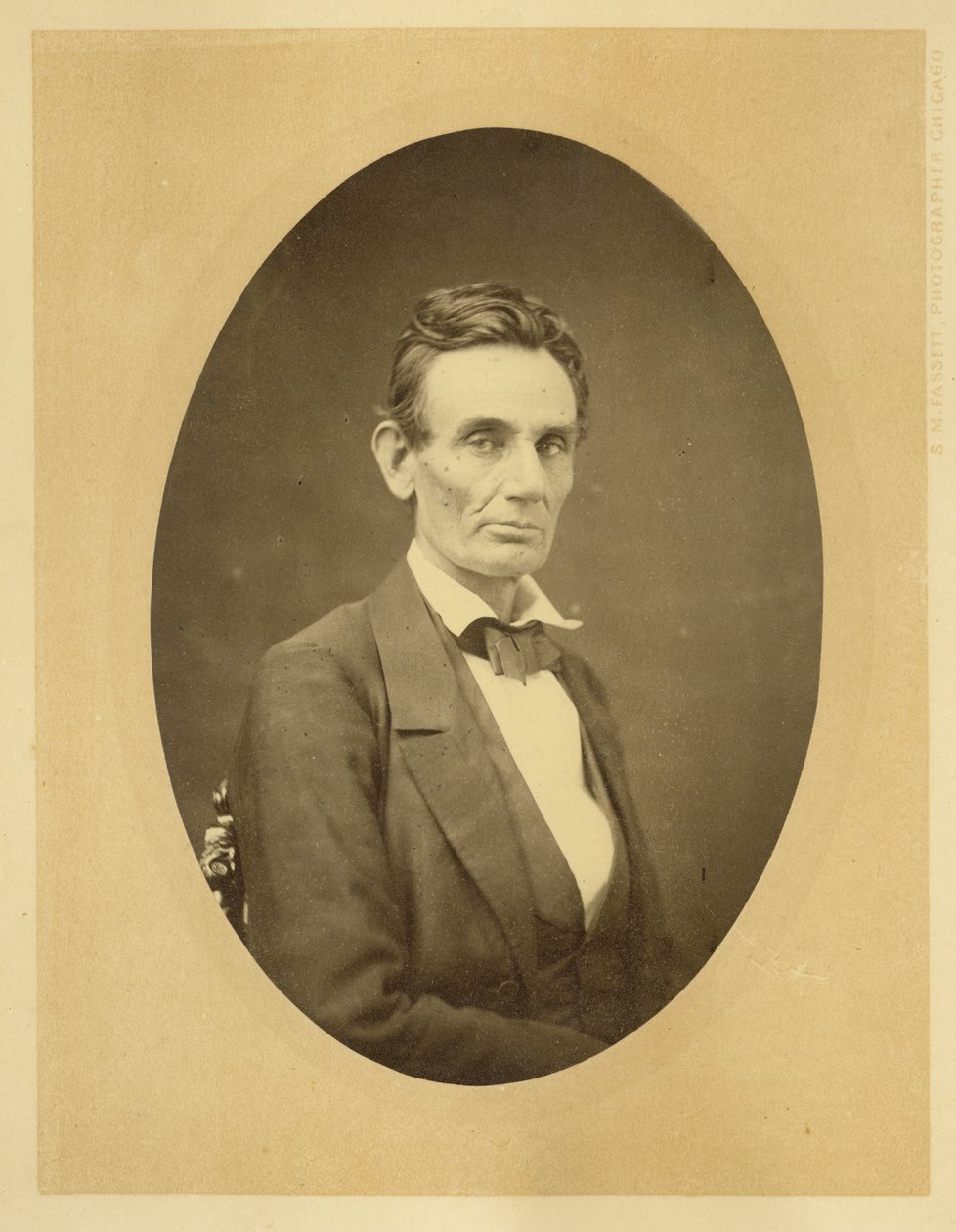 Abraham Lincolnin muotokuva, 1859 (svetokuvana) tekijältä Samuel Montague Fassett