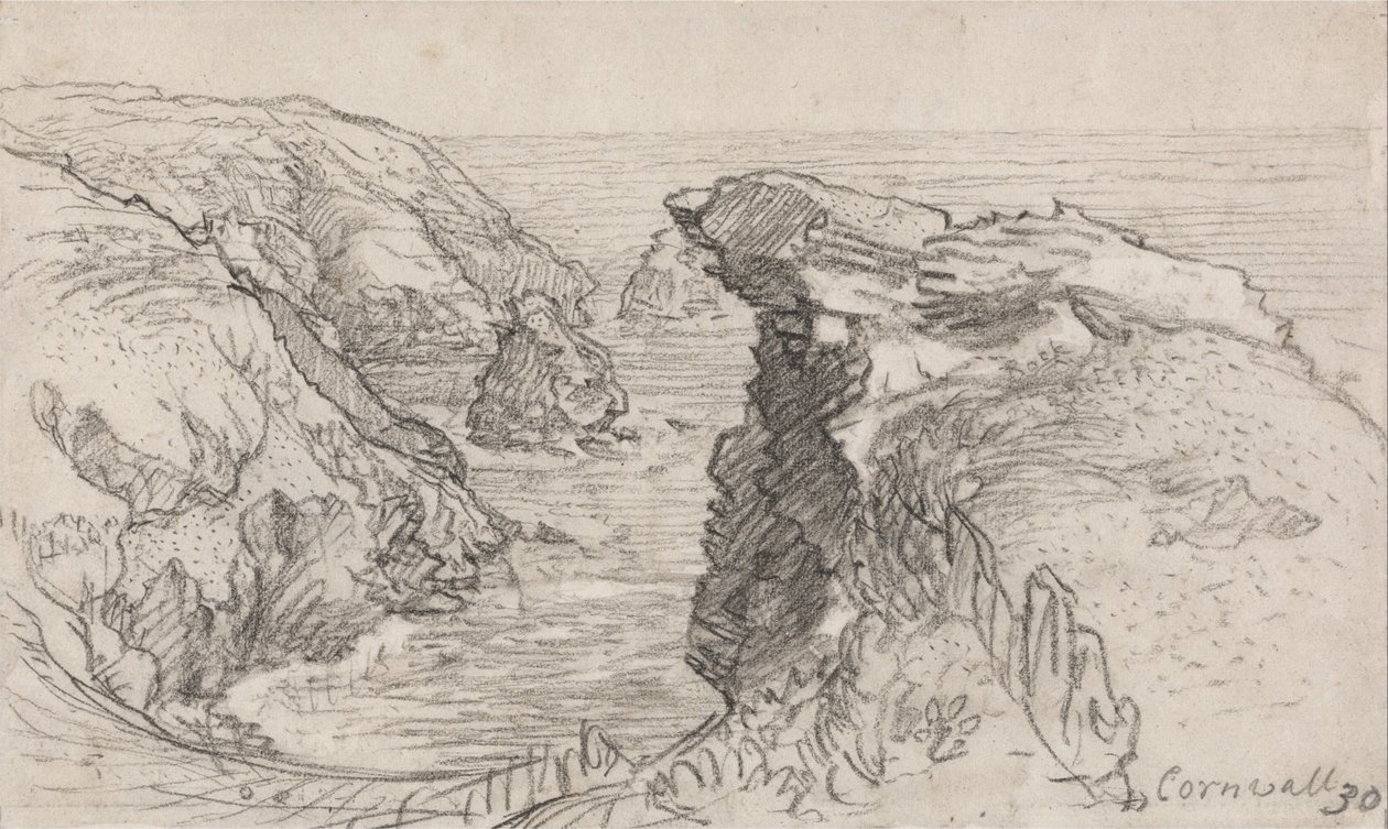 Sivu Cornish Sketchbookista- Cornwall 30 tekijältä Samuel Palmer