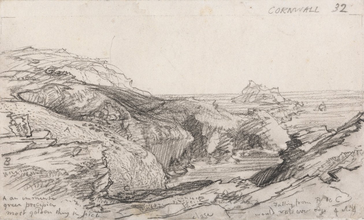Sivu Cornish Sketchbookista- Cornwall 32 tekijältä Samuel Palmer