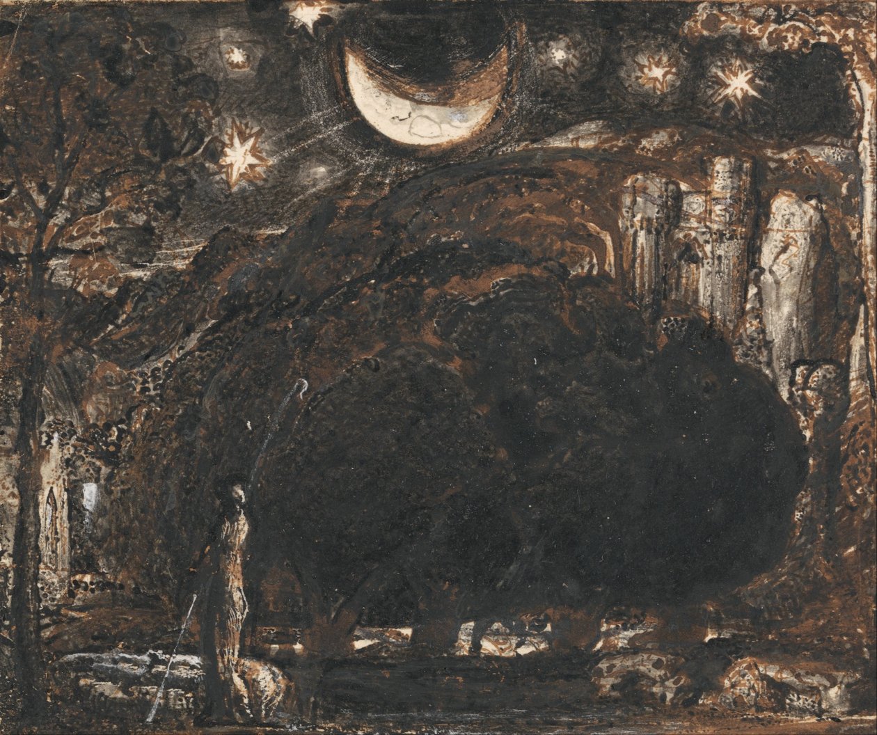 Paimen ja lauma kuun ja tähtien alla tekijältä Samuel Palmer