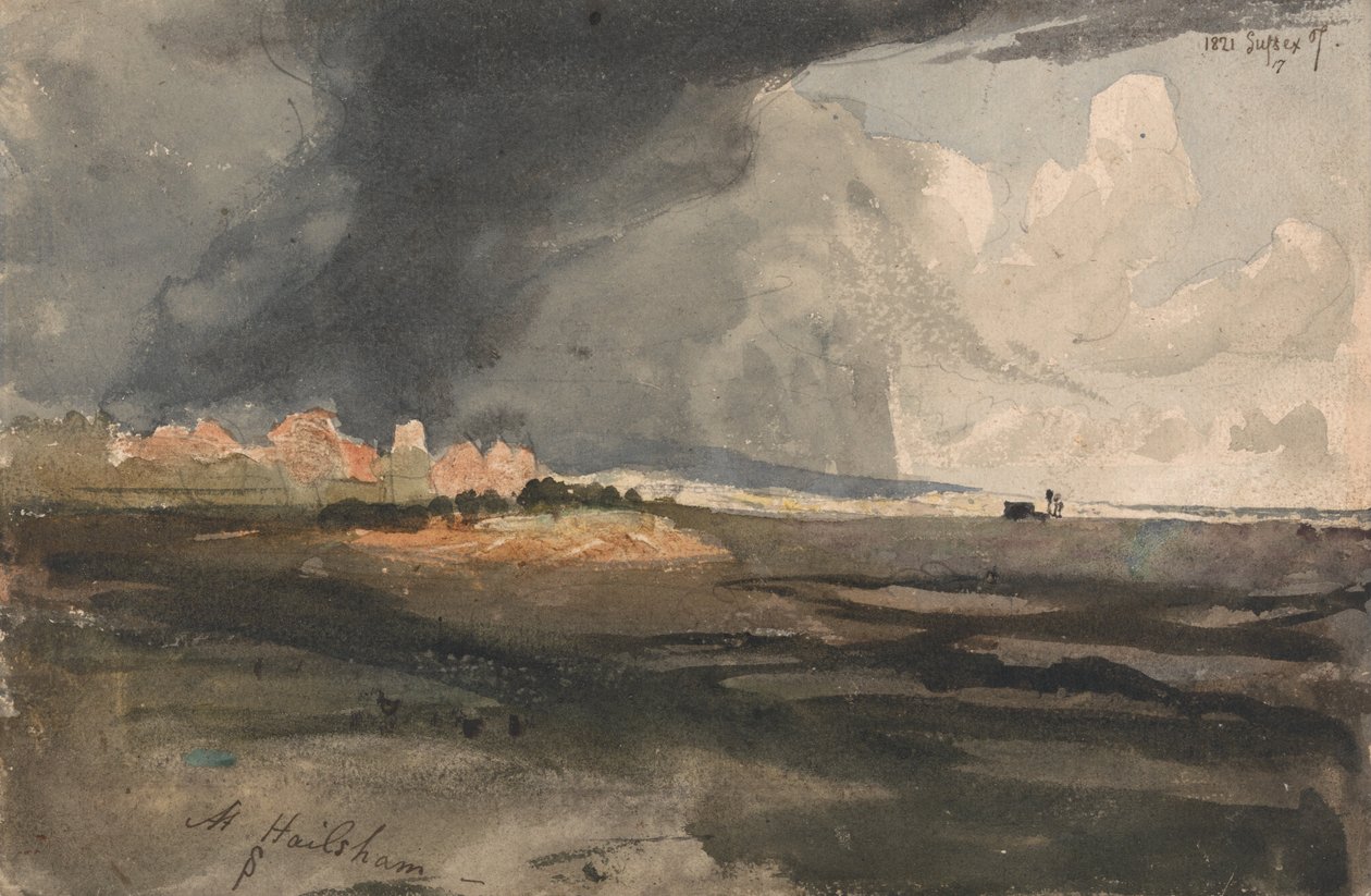 Hailshamissa, Sussexissa- myrsky lähestyy tekijältä Samuel Palmer