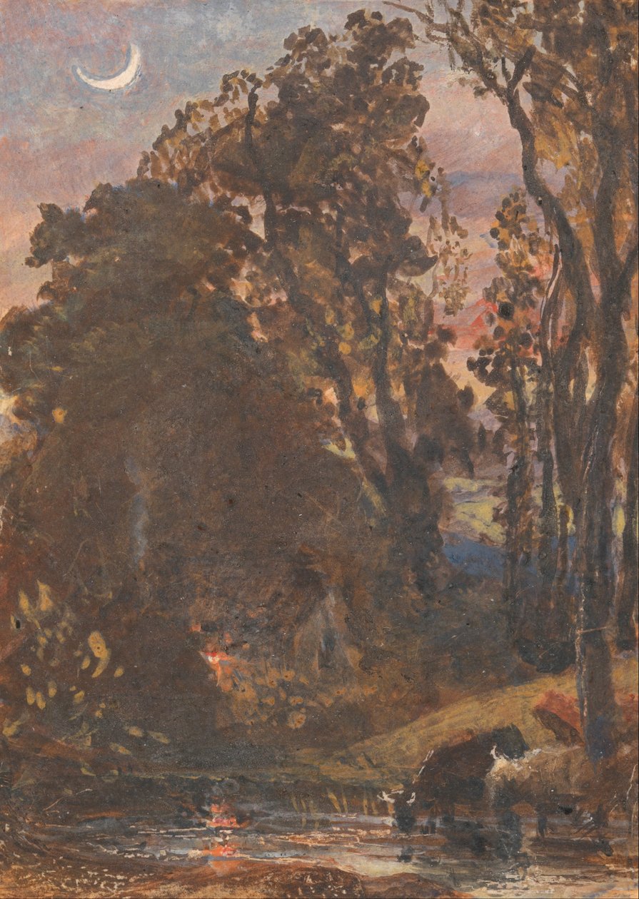 Ilta, karjan kastelu tekijältä Samuel Palmer