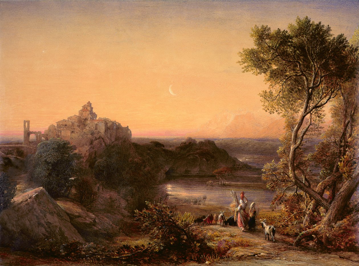 Papigno Narilla Ternin putousten alla, 1839 tekijältä Samuel Palmer