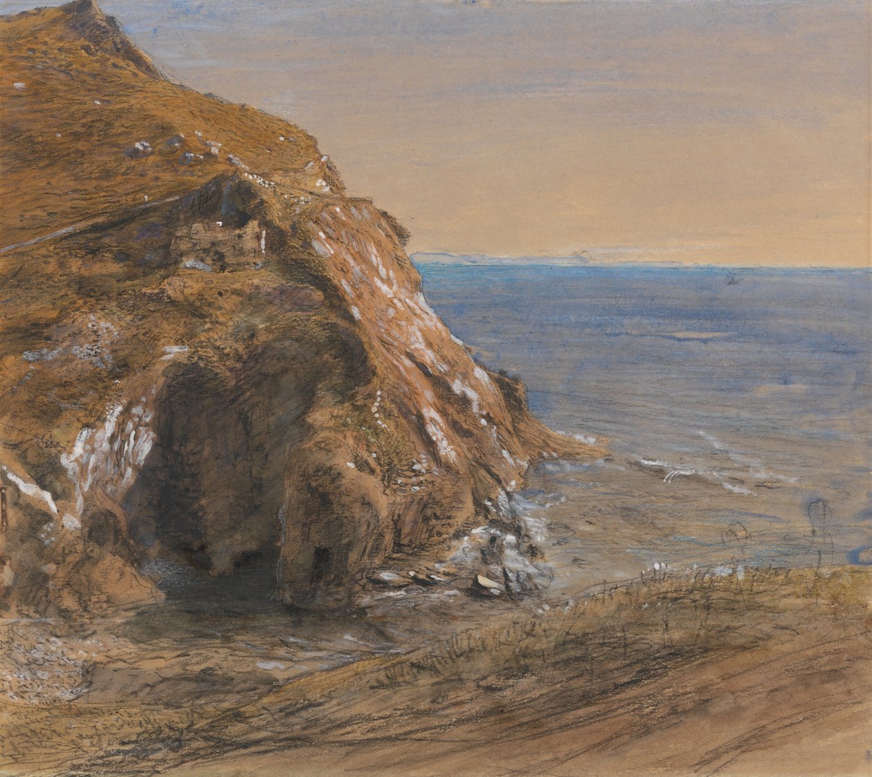 Rock Slip lähellä Boscastlea tekijältä Samuel Palmer