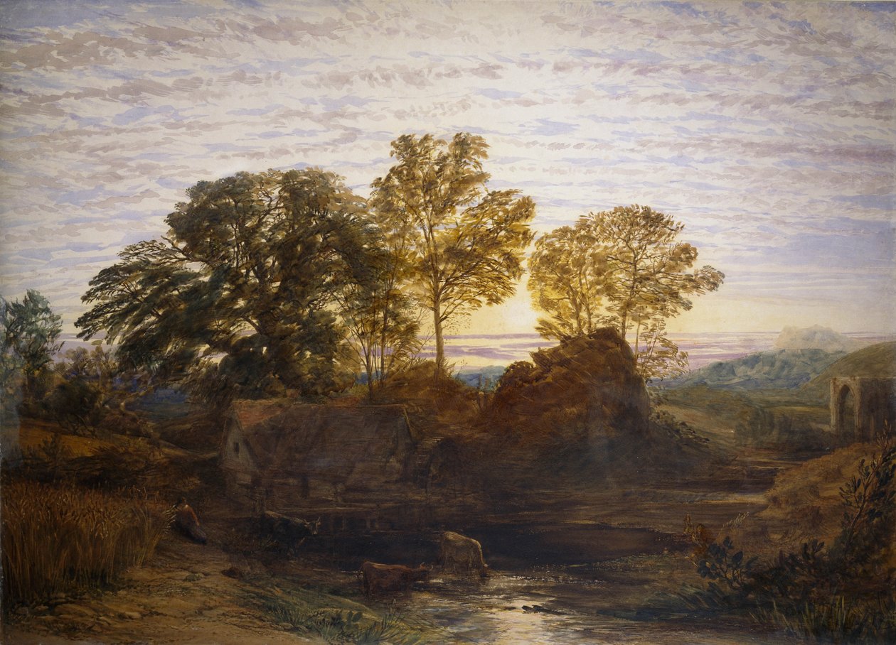 Vesimylly, 19. vuosisata tekijältä Samuel Palmer