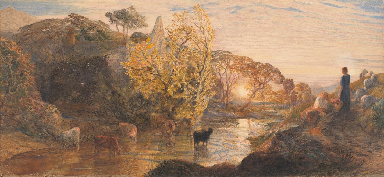 Tinternin luostari auringonlaskun aikaan tekijältä Samuel Palmer