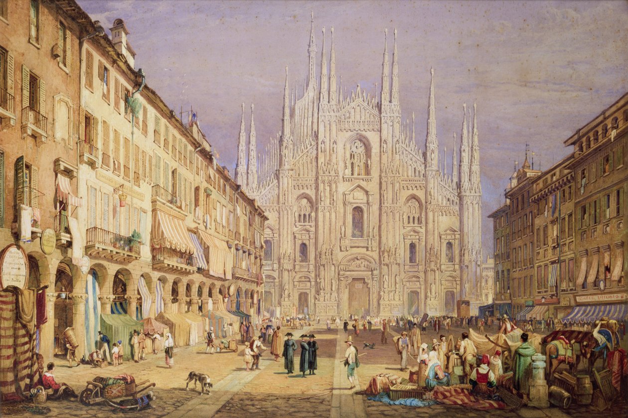 Milano, katedraaliaukio tekijältä Samuel Prout