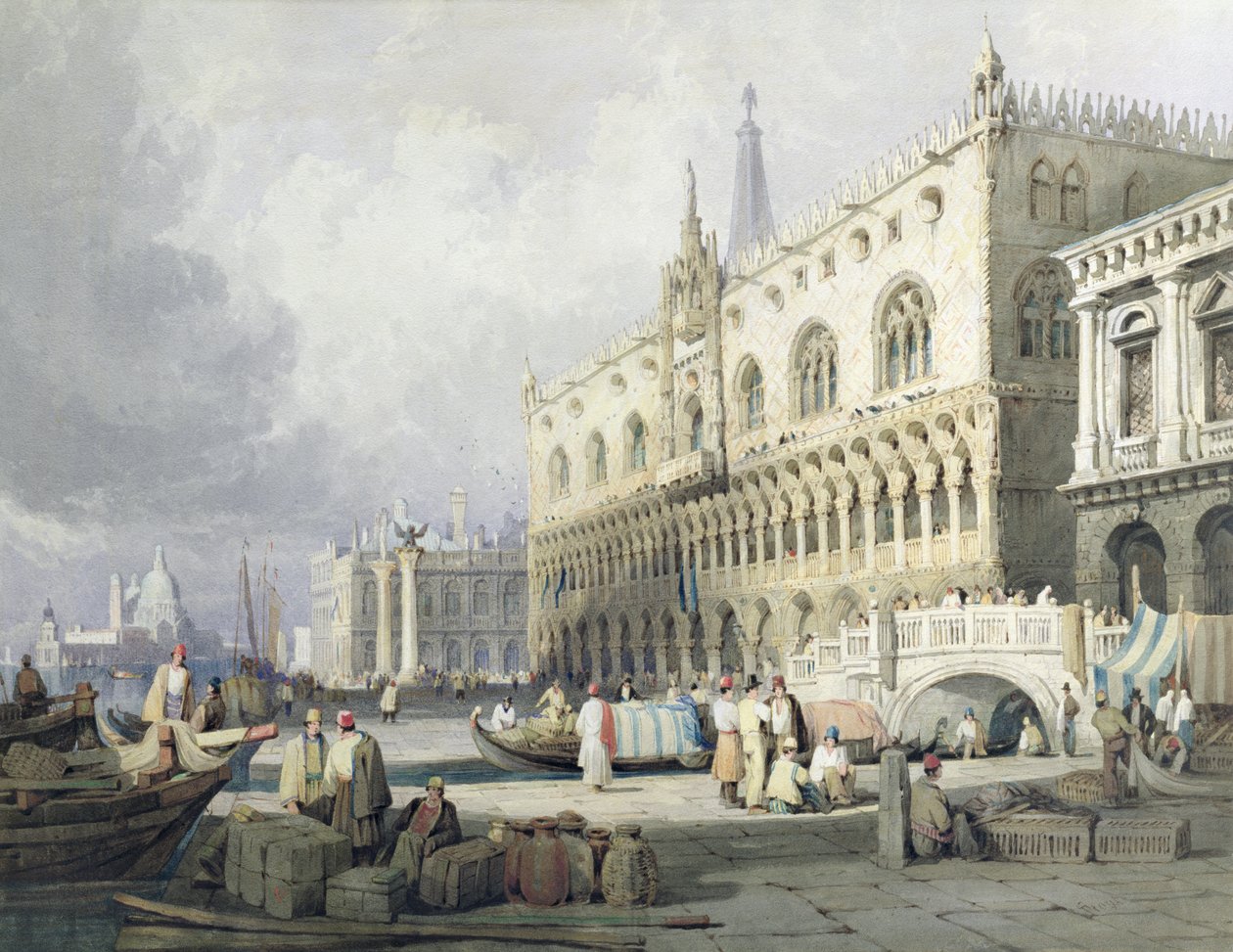 Palazzo Ducale, Venetsia tekijältä Samuel Prout