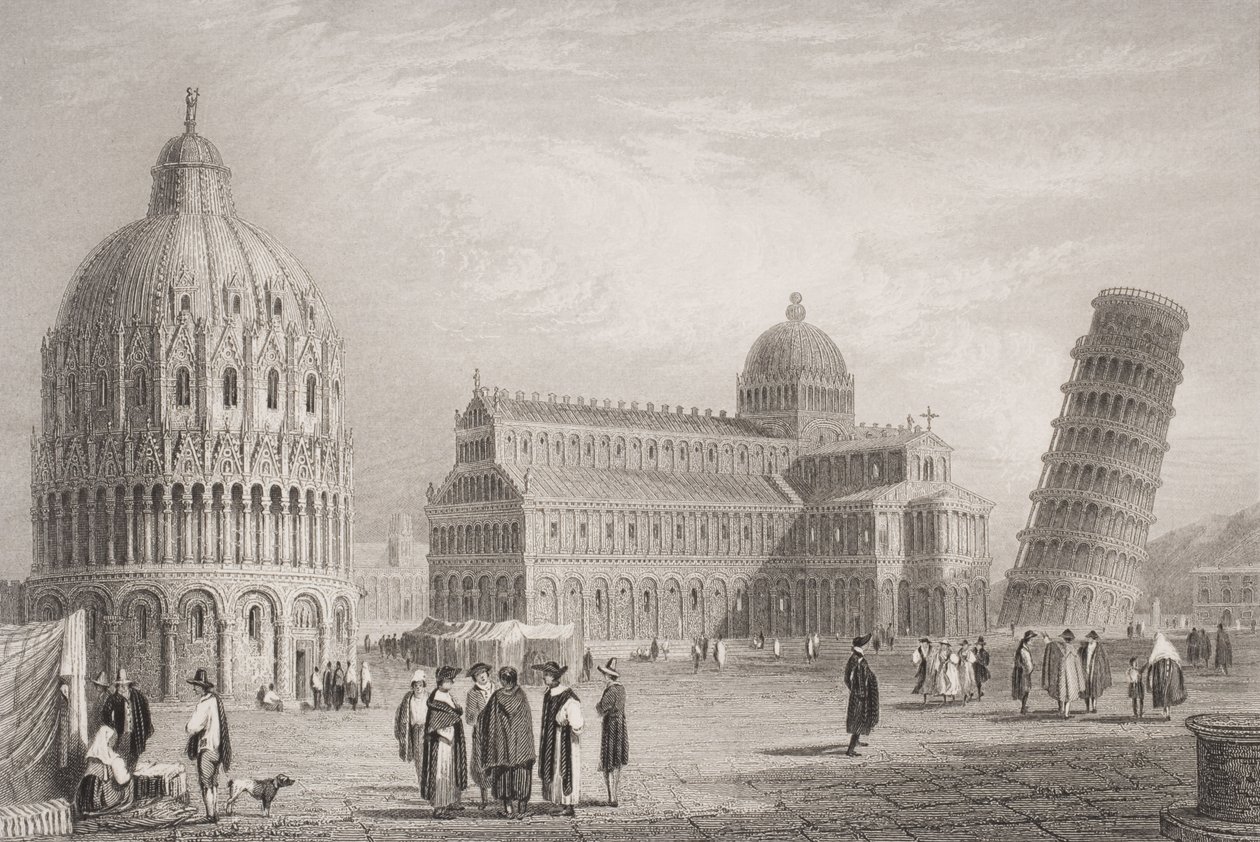 Pisa, kaiverrus William Finden (1787-1852) tekijältä Samuel Prout