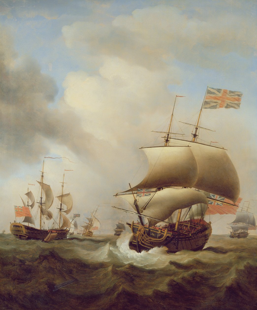 Toimitus aaltoisella merellä, 1753 tekijältä Samuel Scott