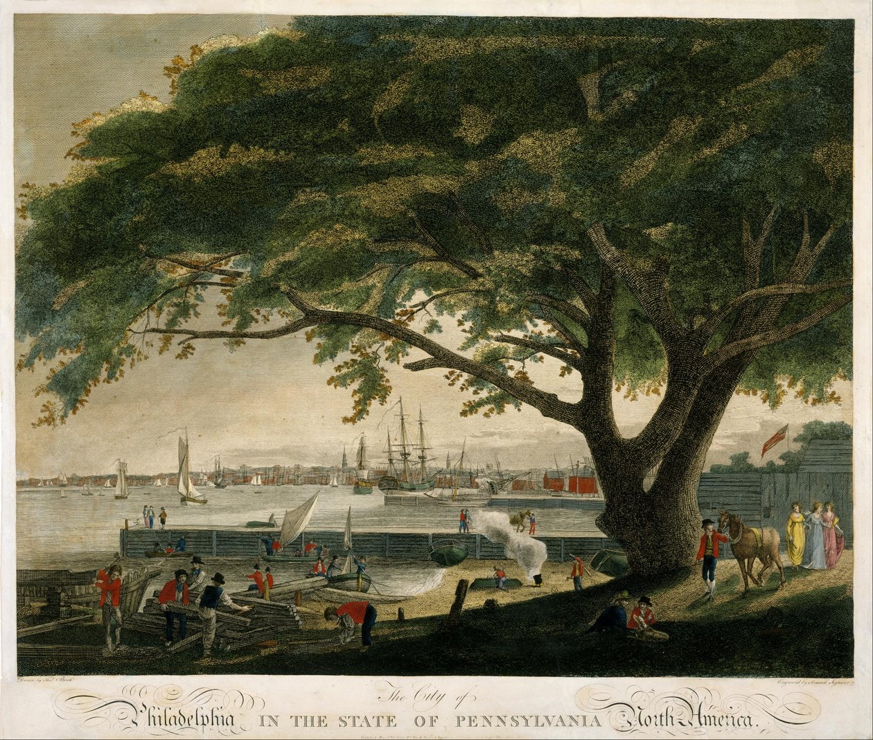 Philadelphian kaupunki Pennsylvanian osavaltiossa, Pohjois -Amerikassa tekijältä Samuel Seymour
