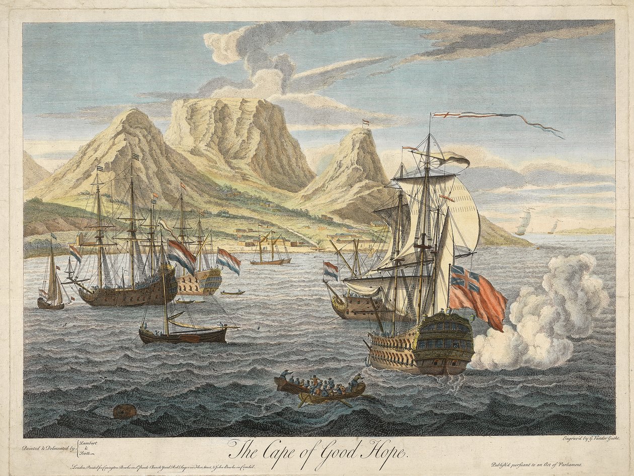 Hyväntoivon niemi, pubi. C. 1731 (käsinvärinen kaiverrus) tekijältä Samuel after and Lambert Scott