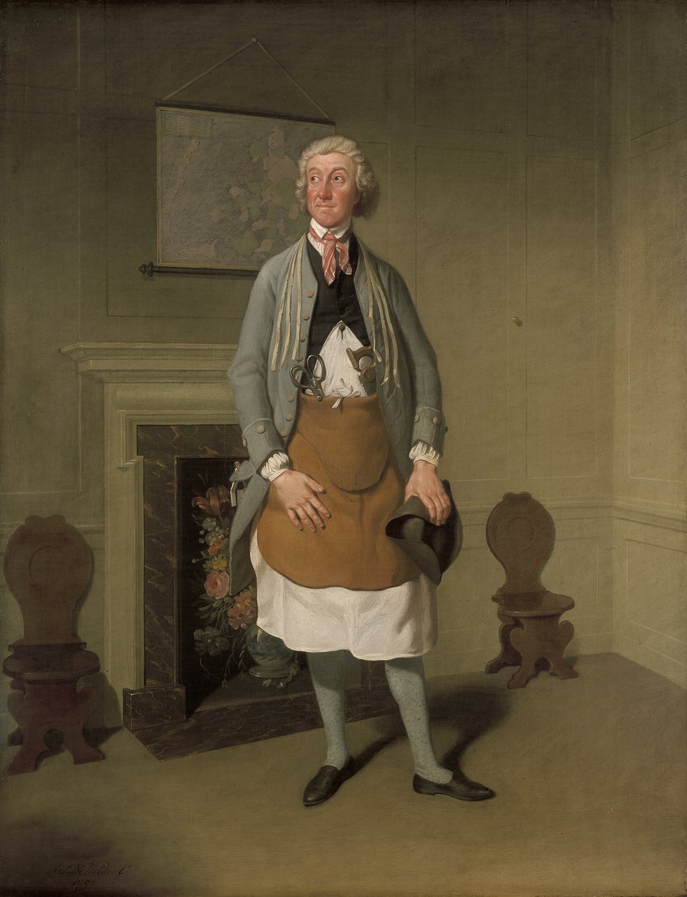 Herra Suett Dicky Gossipin roolissa "My Grandmother" -elokuvassa, 1797 tekijältä Samuel de Wilde