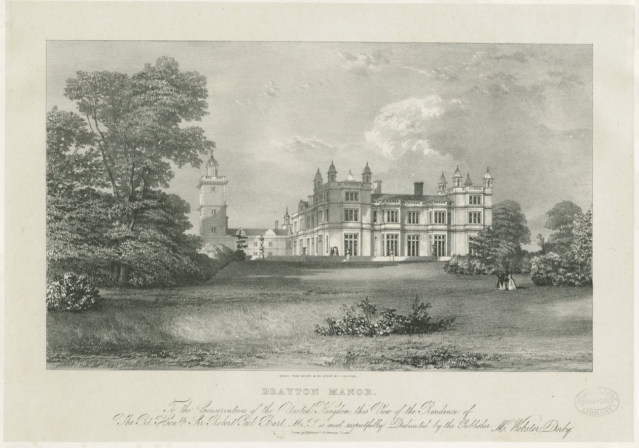 Drayton Bassett - "Drayton Manor": litografia ja [?1800-luku] (painos) tekijältä Samuel A. Rayner