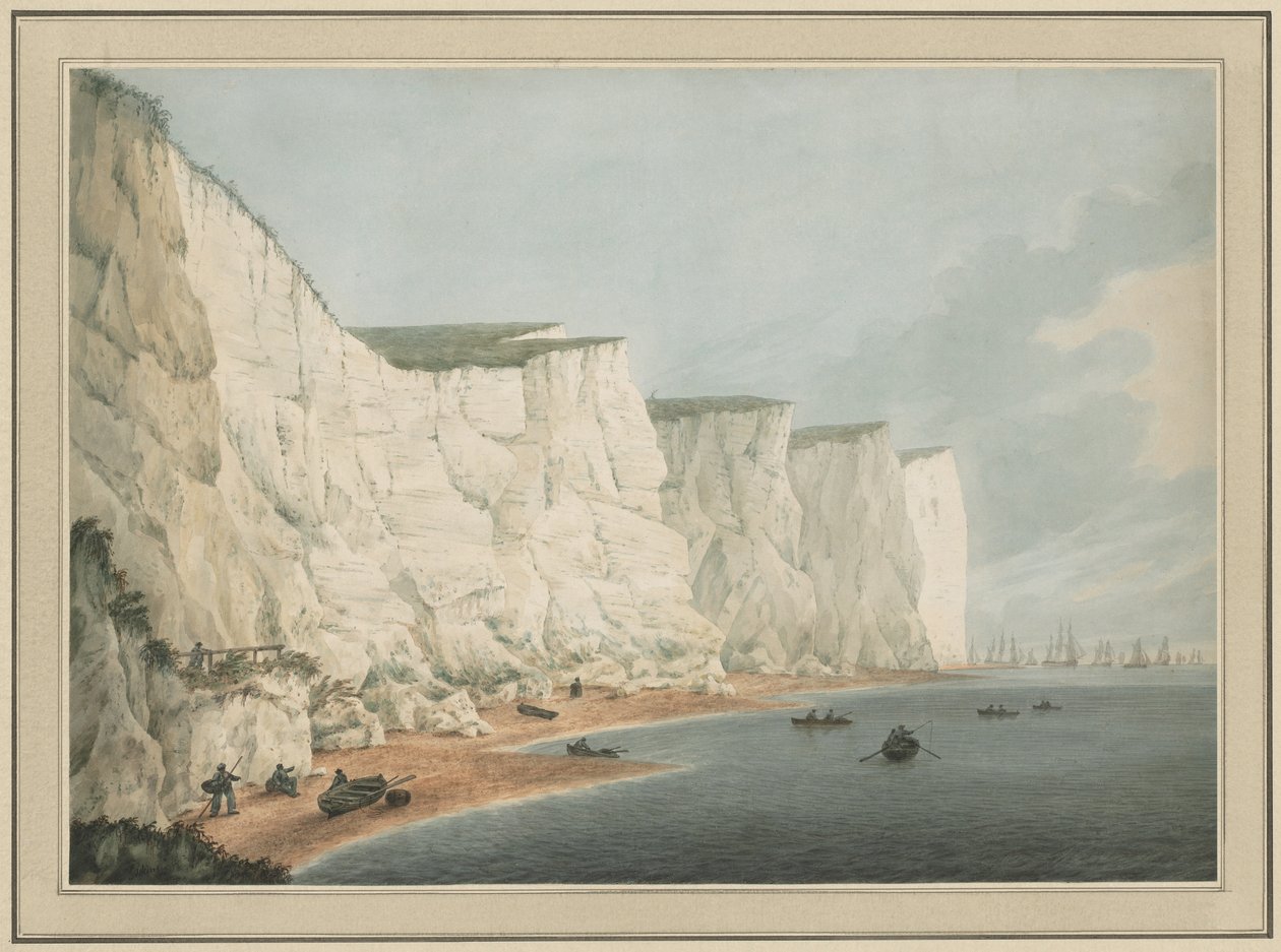 The Fleet Off the Coast, Beachy Head, c. 1790-1805. tekijältä Samuel Atkins