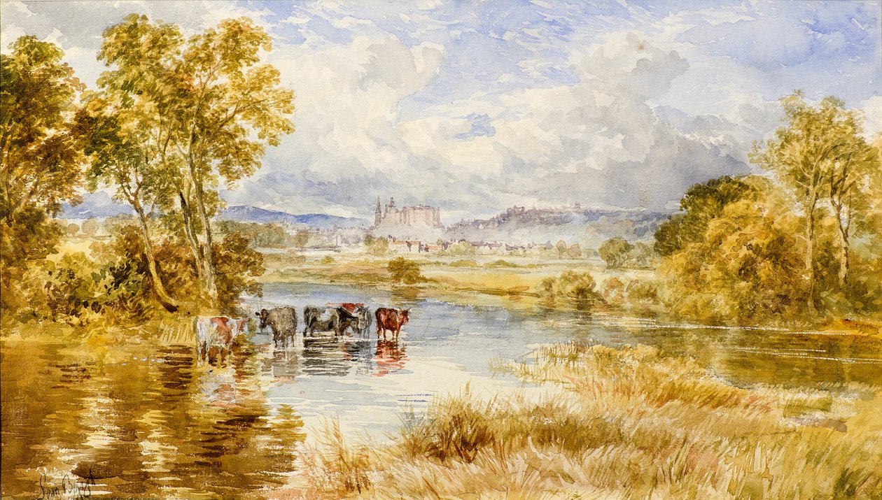 Maisema, n. 1860 (akvarelli) tekijältä Samuel Bough
