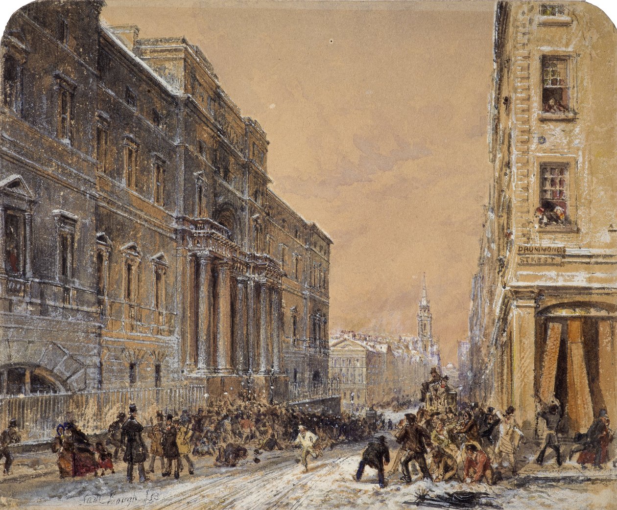 Lumipallo Edinburghin yliopiston ulkopuolella tekijältä Samuel Bough