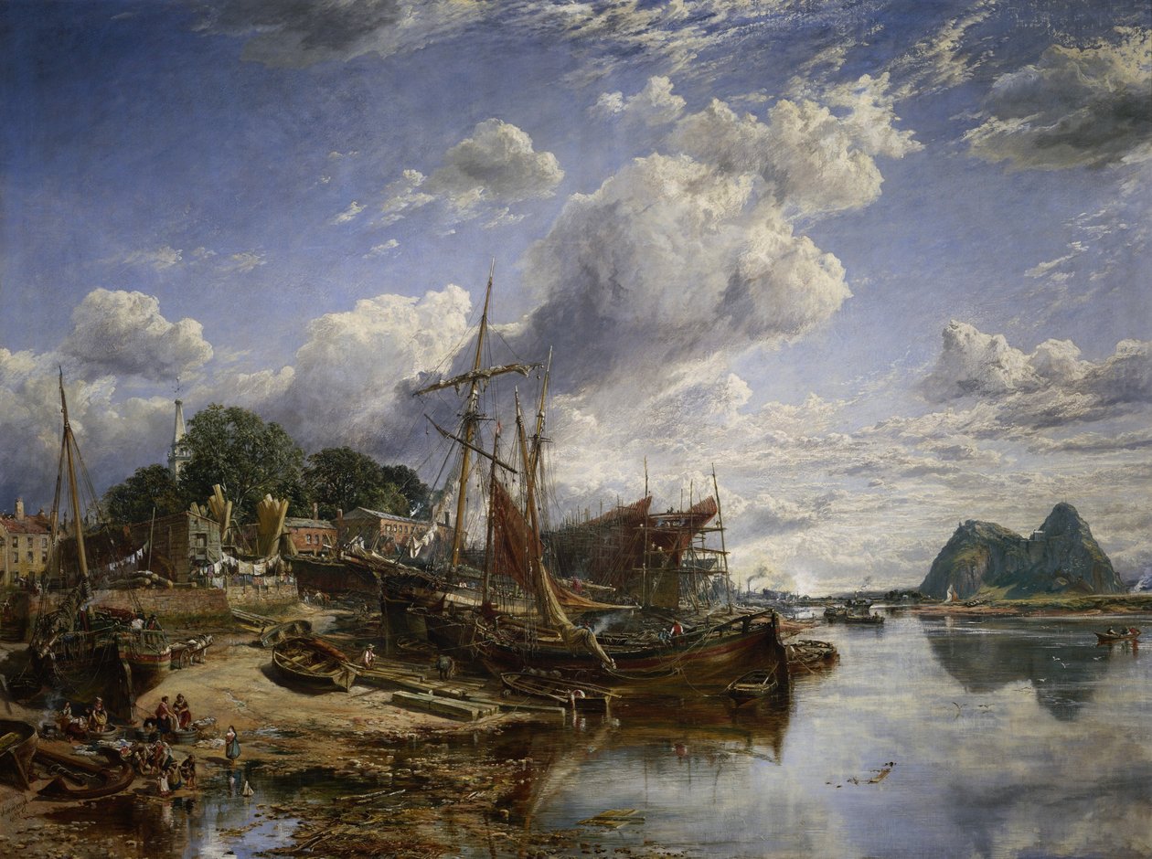 Archibald McMillan et fils -yrityksen telakka Dumbartonissa (Skotlanti), jossa valmistettiin "gabbarteja", suuria skotlantilaisia veneitä ja teräsrunkoisia veneitä. tekijältä Samuel Bough