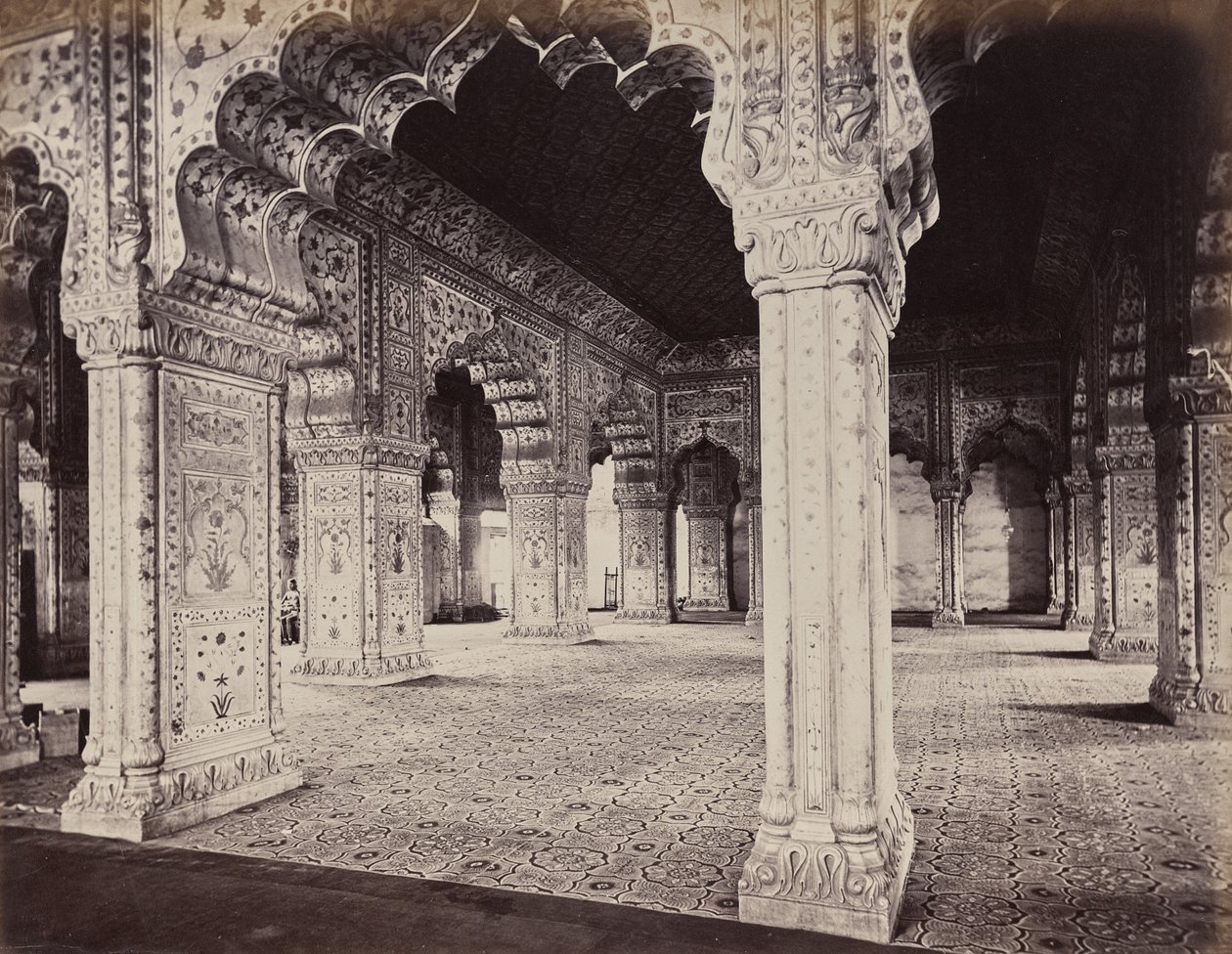Delhi. Keisarin palatsi. Dewanin sisätila yksityissalissa tekijältä Samuel Bourne