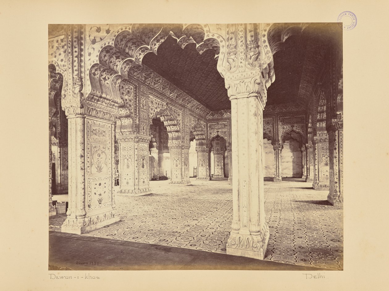 Delhi; palatsi, Diwan-i-Khasin sisätila tekijältä Samuel Bourne