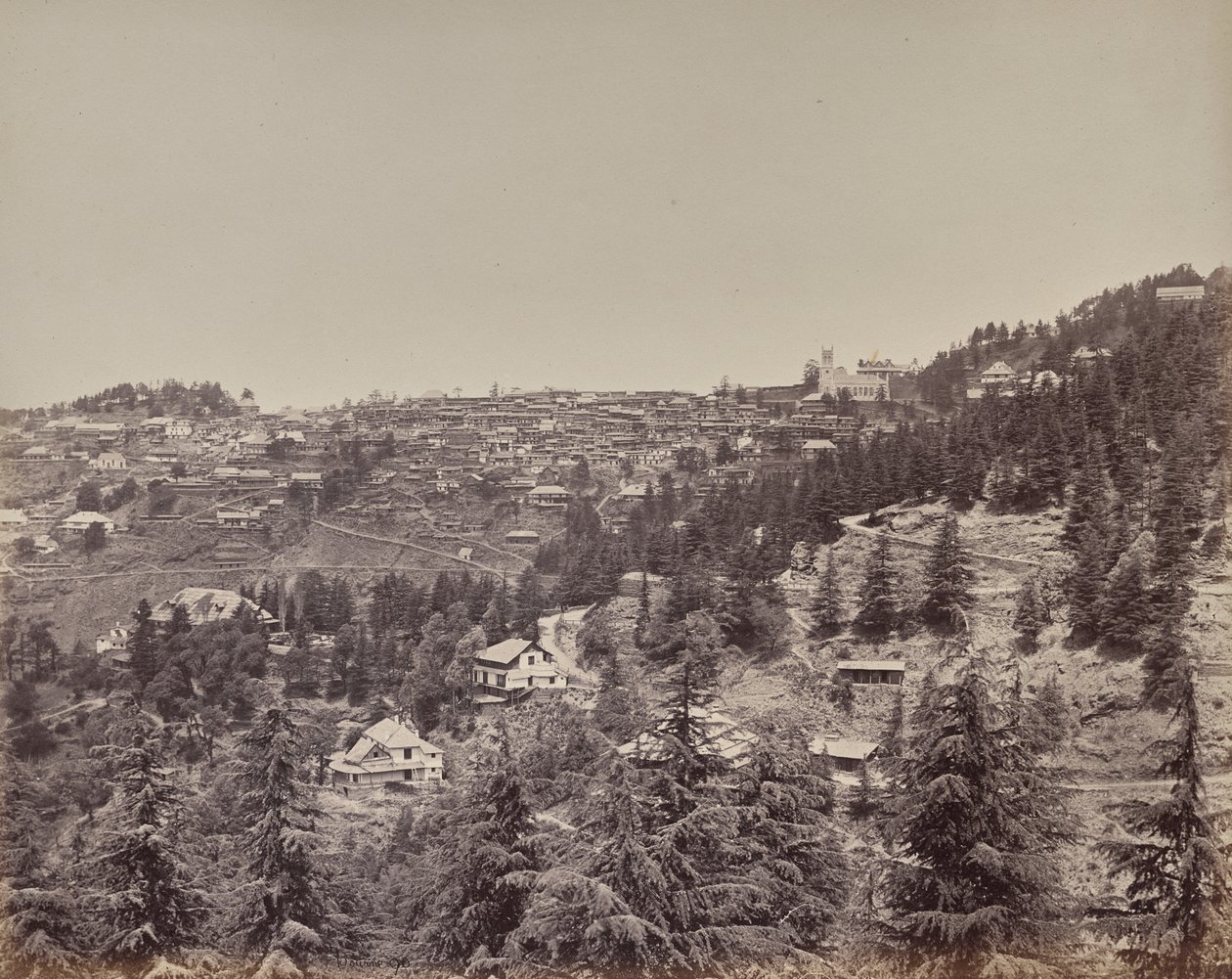 Shimla. Näkymä Oakover Housesta tekijältä Samuel Bourne