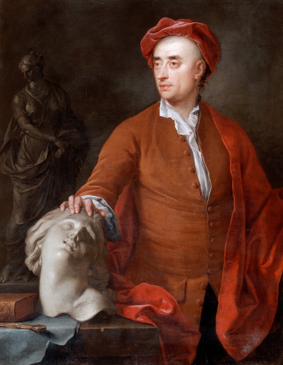 John Michael Rysbrackin muotokuva, oletettu 1700-luvulta. tekijältä Samuel Buck