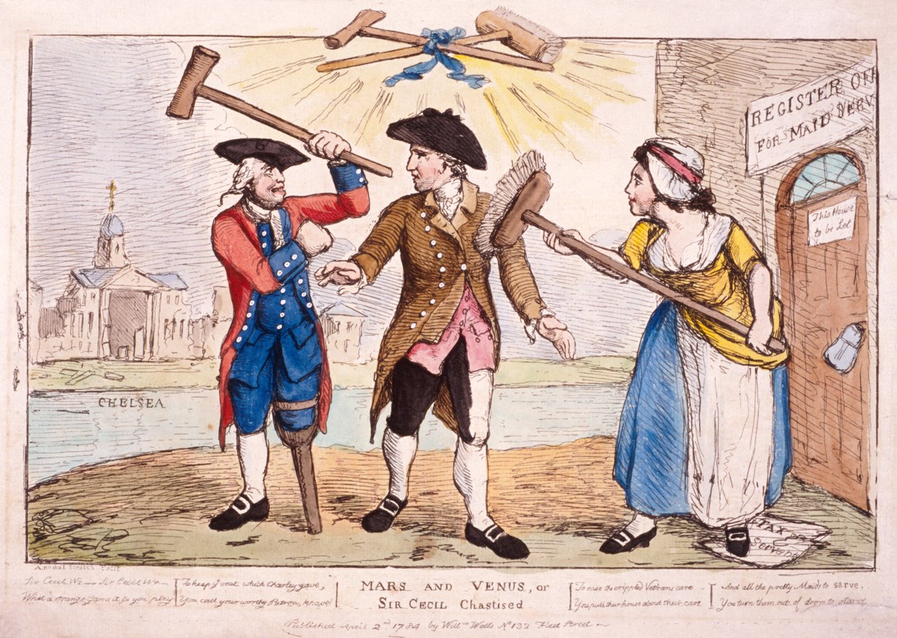 "Mars ja Venus eli Sir Cecil kuritettu", 1784 tekijältä Samuel Collings