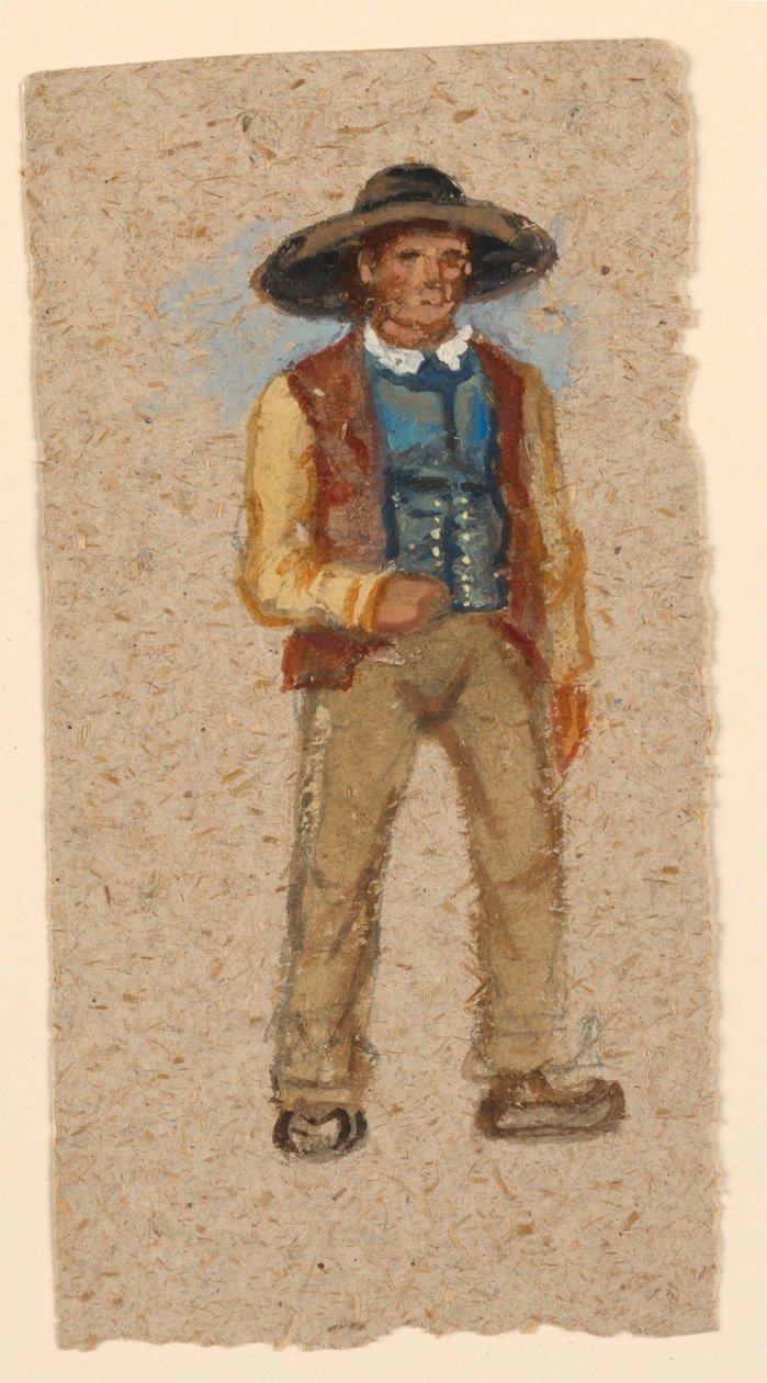 Piirustus, luonnos. Ranskalainen talonpoika, 1874 tekijältä Samuel Colman
