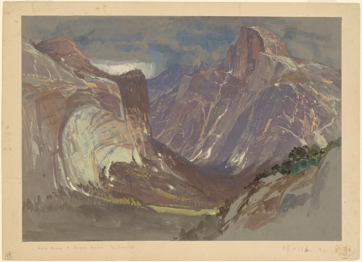 Half Dome ja Royal Arches, Yosemite, Glacier Pointista tekijältä Samuel Colman