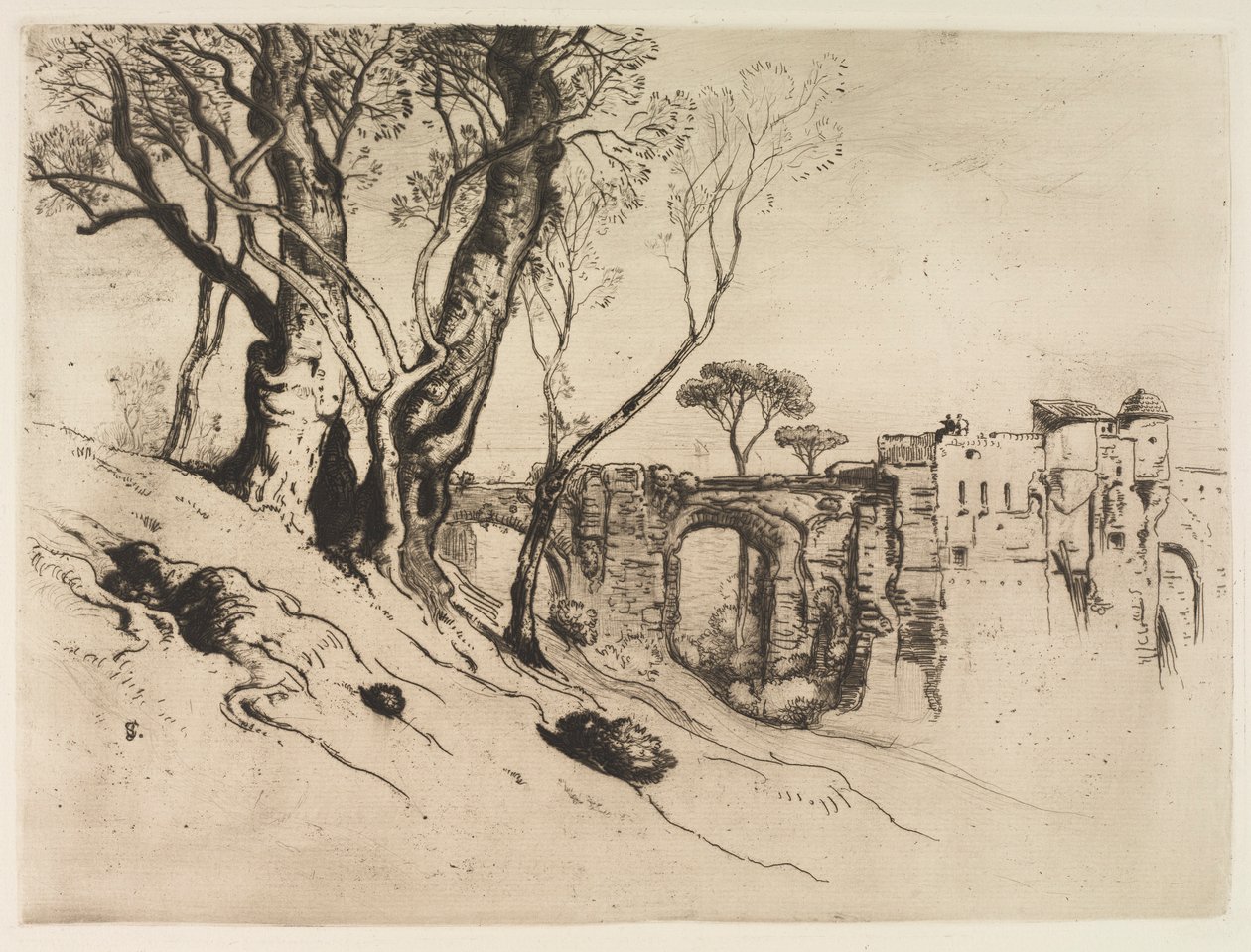 Rivieran oliivipuut, n. 1875. tekijältä Samuel Colman