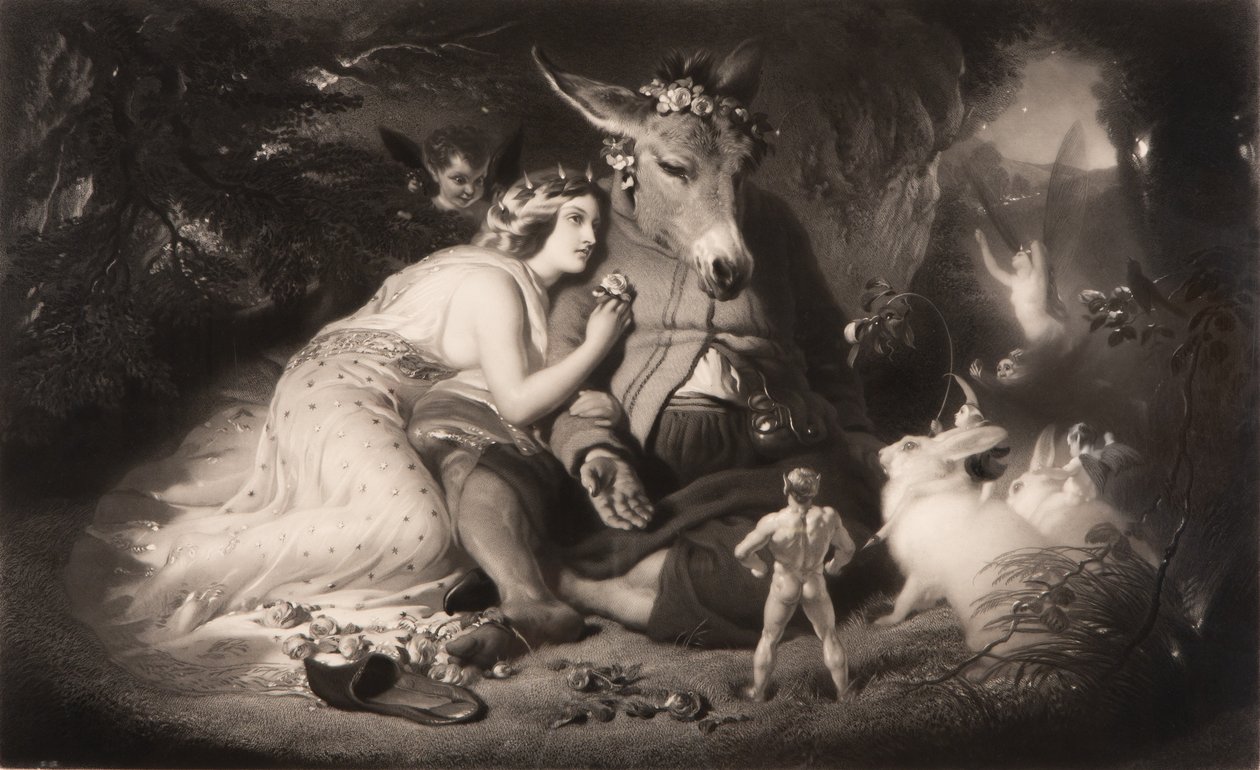 Kesäyön unelma Shakespeare, näytös 4, kohtaus 1, marraskuu 1857. tekijältä Samuel Cousins