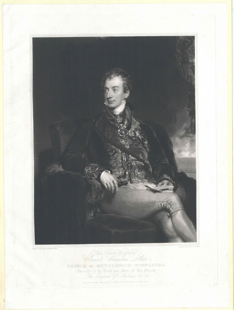 Clement Wenzel Lothar Metternich-Winneburgin prinssi Clement Wenzel Lothar Metternich-Winneburgin prinssi tekijältä Samuel Cousins