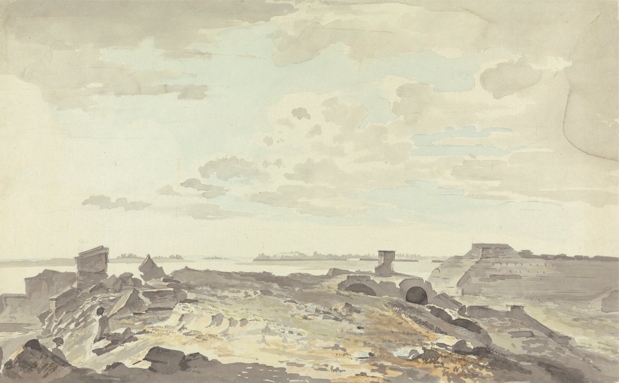 Raunioitu linnoitus joella tekijältä Samuel Davis