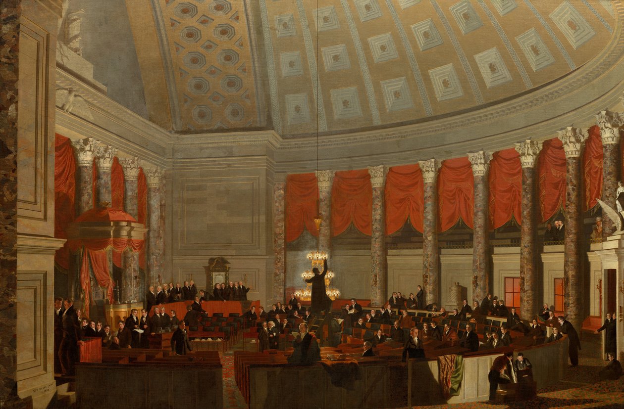 Edustajainhuone, n. 1822 tekijältä Samuel Finley Breese Morse