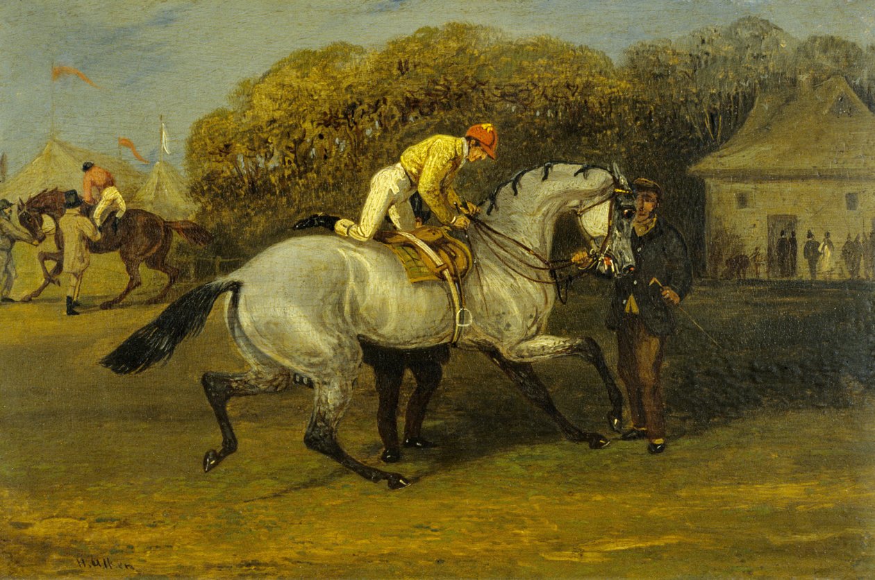 Jockey-asennus (öljy kankaalle) tekijältä Samuel Henry Alken