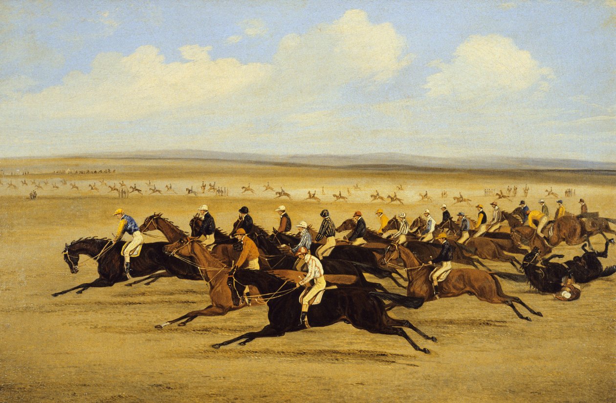 The 1850 Cambridgeshire Stakes: The Start (öljy kankaalle) (katso myös 266407) tekijältä Samuel Henry Alken