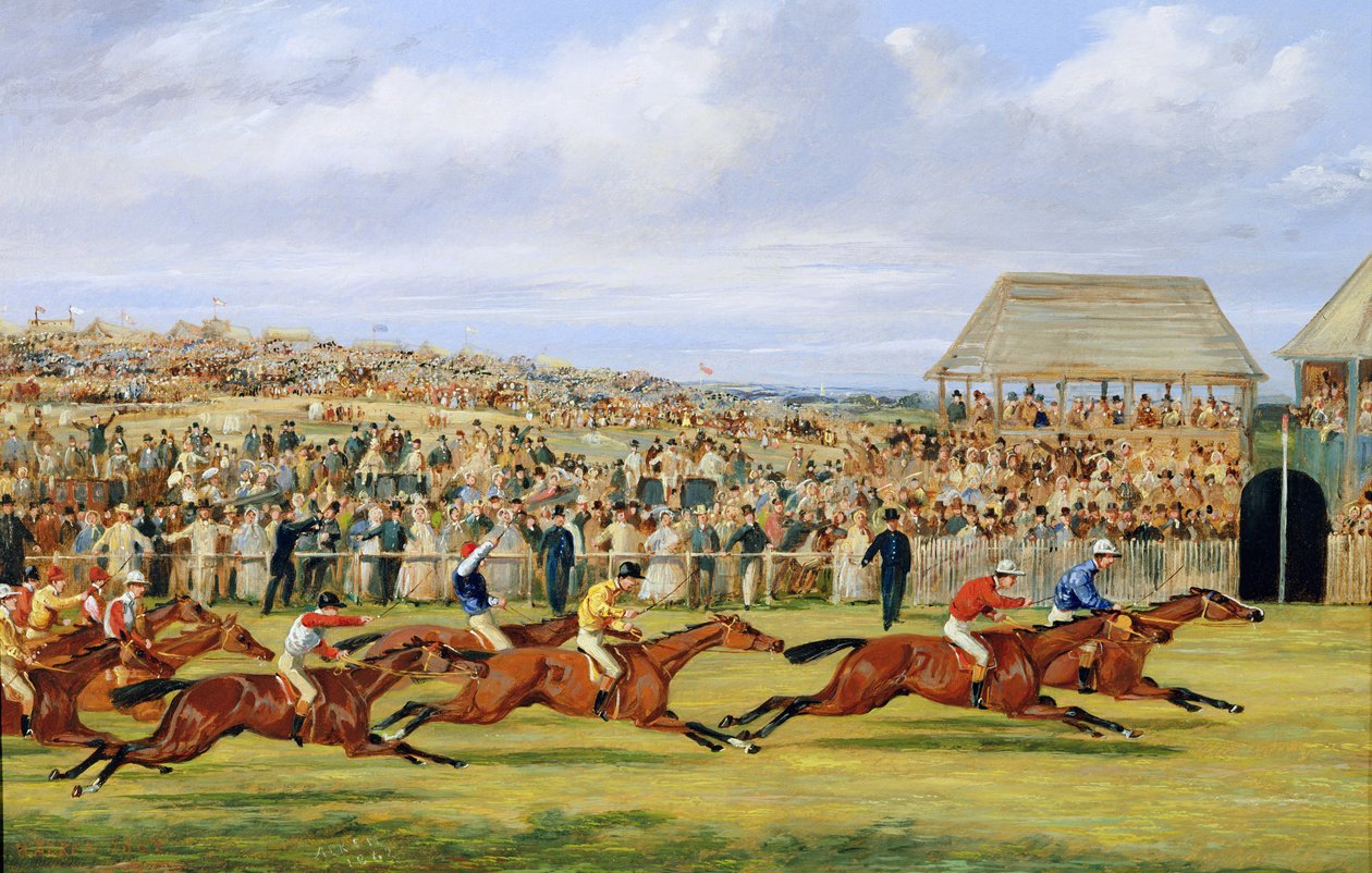 Vuoden 1862 derbyn maali, 1862 (katso pari kohdasta 451912) tekijältä Samuel Henry Alken