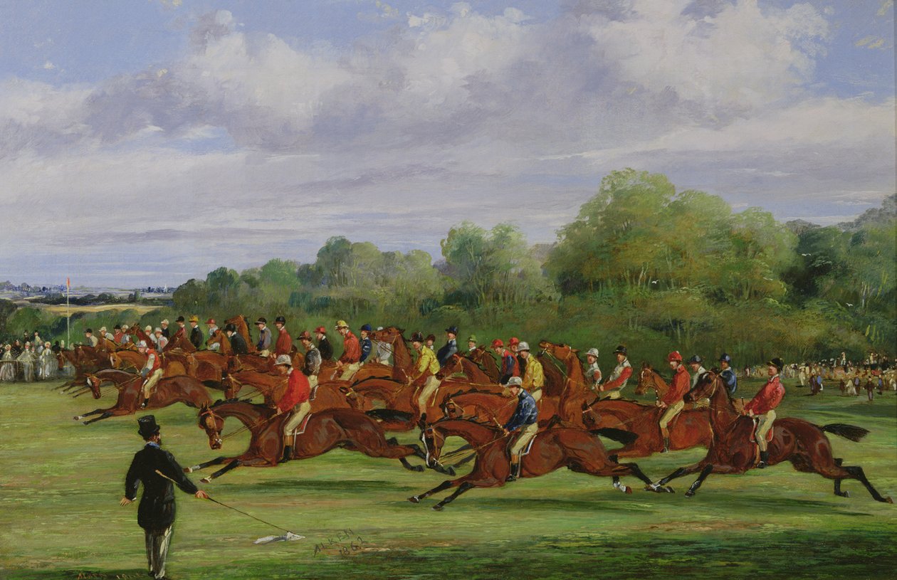 Vuoden 1862 derbyn alku, 1862 (katso pari kohdasta 451913) tekijältä Samuel Henry Alken