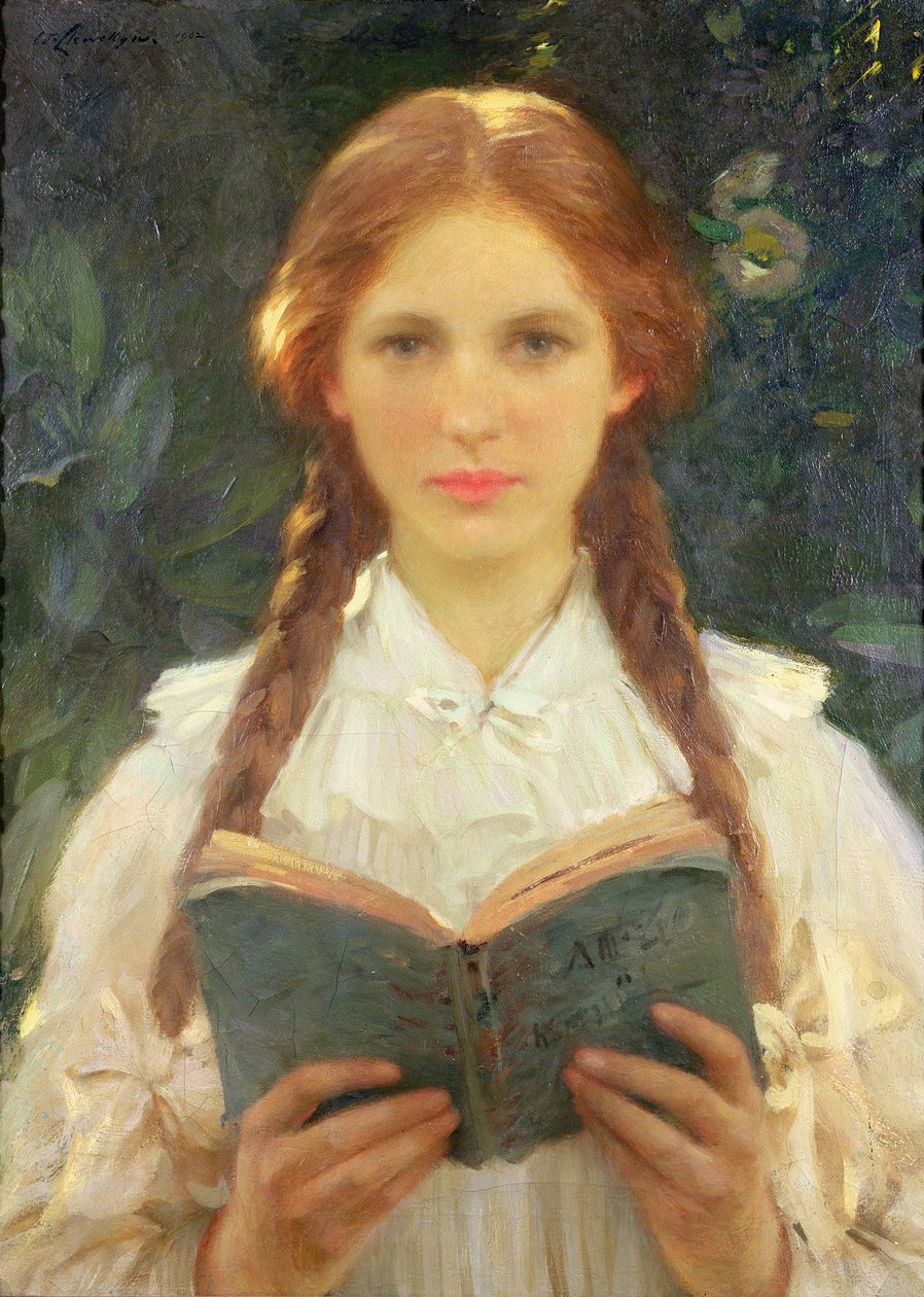 Tyttö Pigtails tekijältä Samuel Henry William Llewelyn