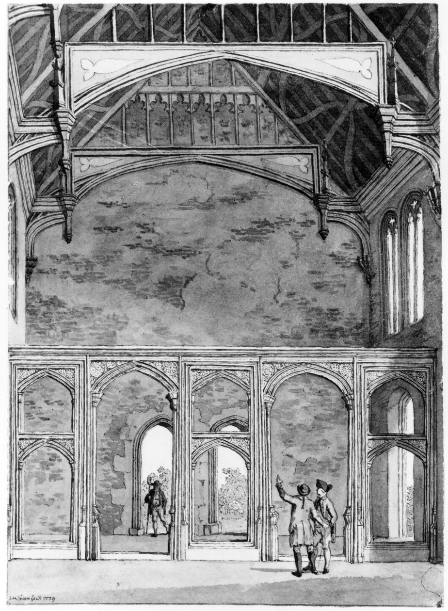 Great Hallin lounaispää Elthamissa, 1779 tekijältä Samuel Hieronymous Grimm