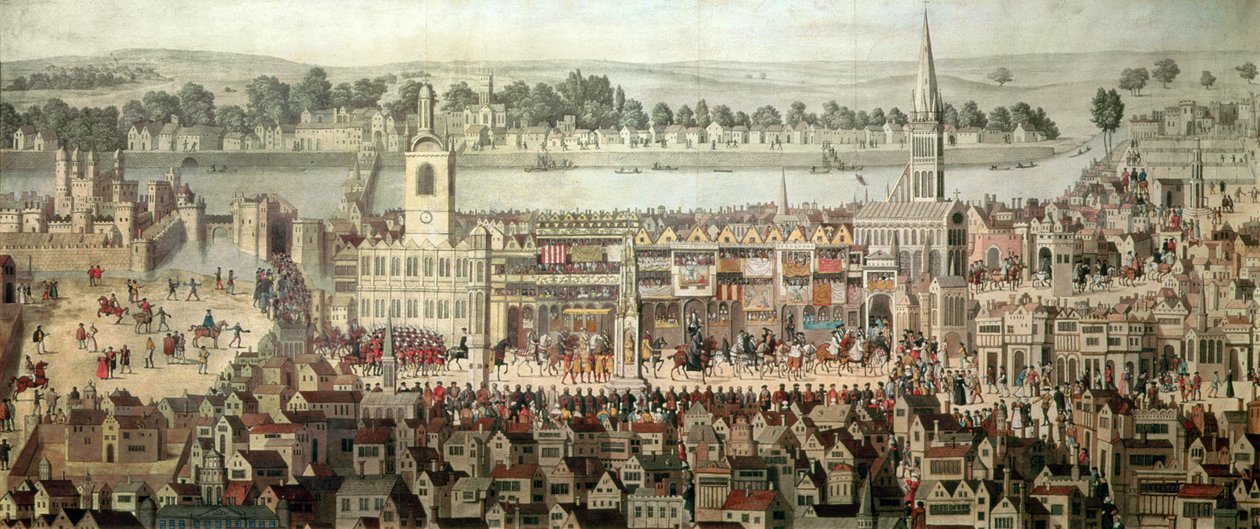 Kuningas Edward VI:n kruunauskulkue vuonna 1547 tekijältä Samuel Hieronymous Grimm