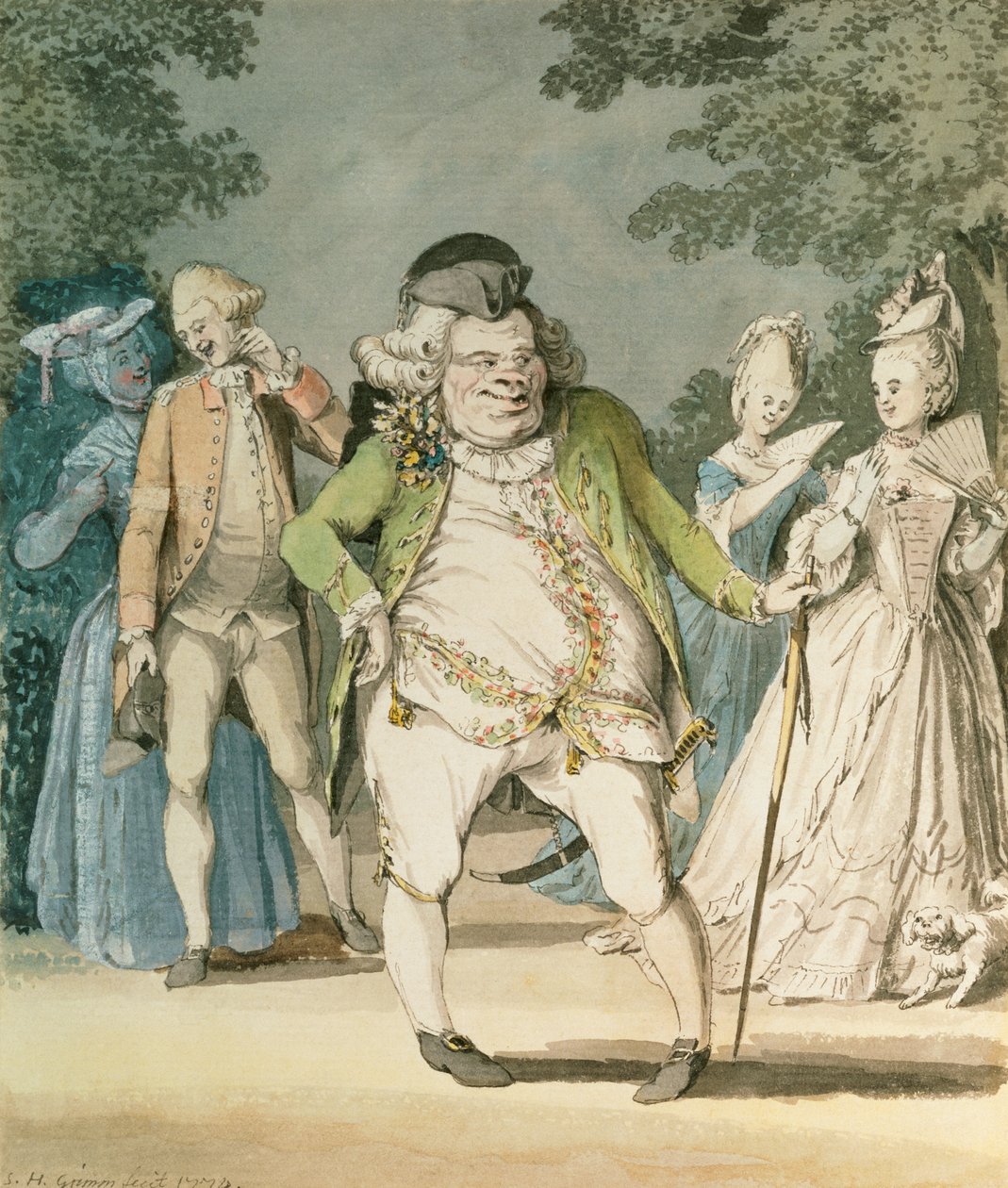 Makaroni, 1774 tekijältä Samuel Hieronymous Grimm
