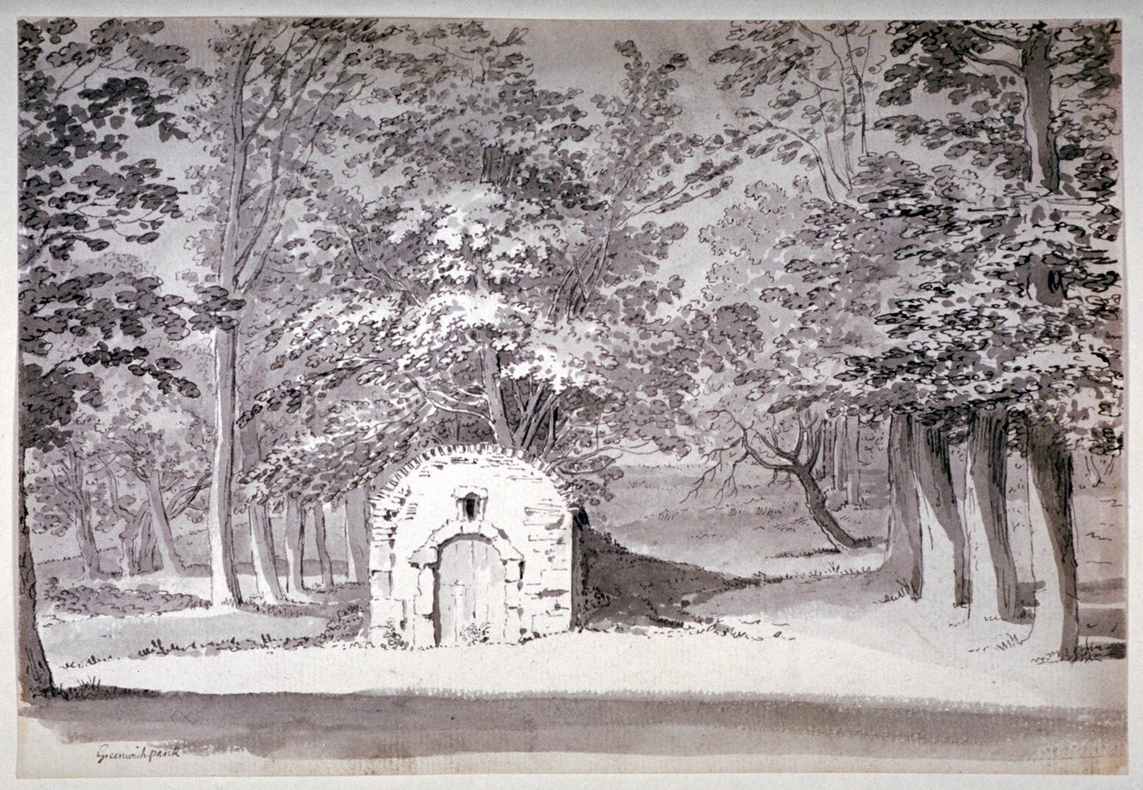 Jäätalo tai putki Greenwich Parkissa Lontoossa, 1772 tekijältä Samuel Hieronymus Grimm