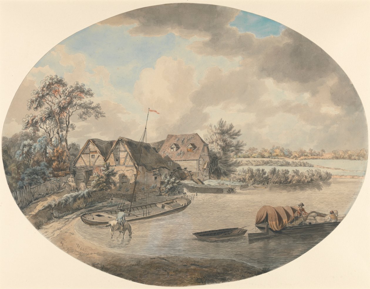 Mill on the Avon, Pershore, Worcestershire tekijältä Samuel Hieronymus Grimm