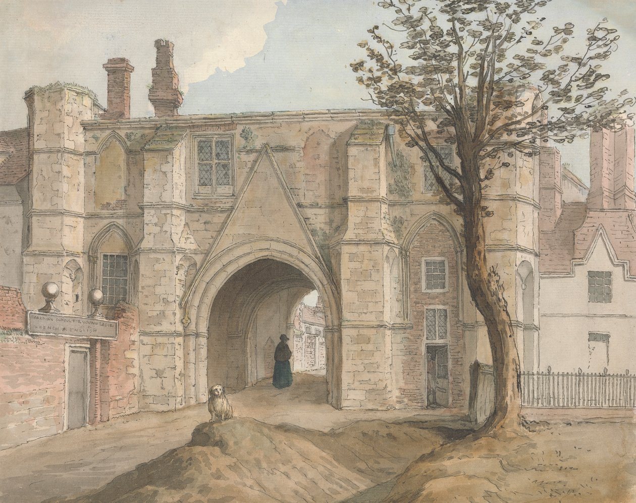 Gatehouse, Reading Abbey tekijältä Samuel Hieronymus Grimm