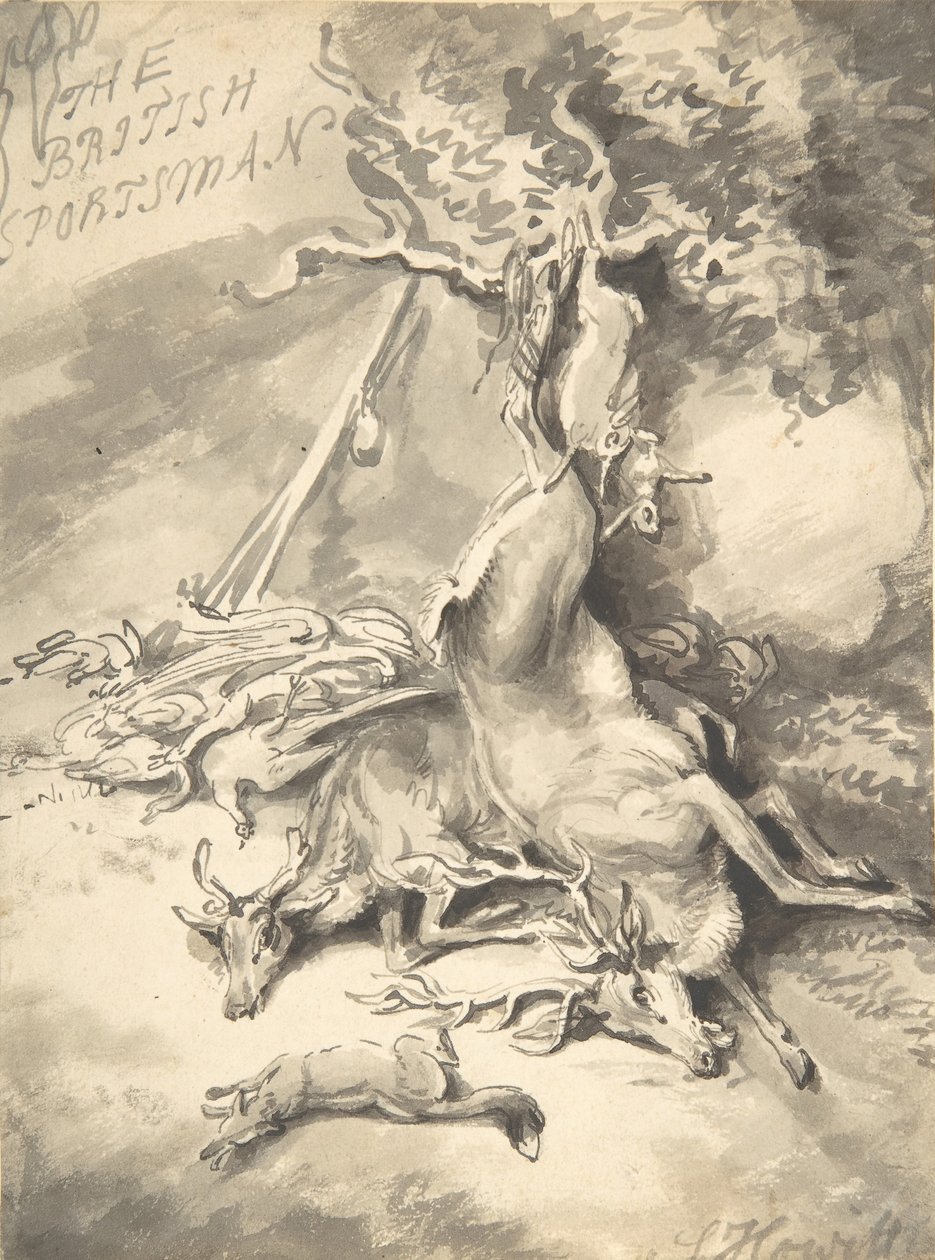 Suunnittelu brittiläisen urheilijan etuosaan, n. 1812. tekijältä Samuel Howitt
