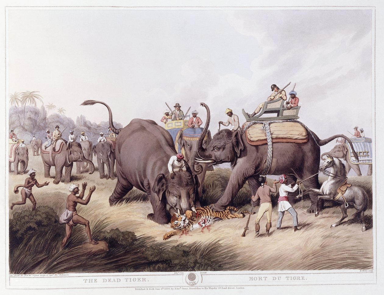 Kuollut tiikeri; Mort du Tigre, 1807 tekijältä Samuel Howitt